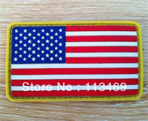 US Flag Patch 3D Rubber Ameica Flag Patch Velcro Backed Velcro PVC ...