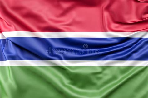 Ruffled Flag Of Gambia 3d Rendering Stock Illustration Illustration