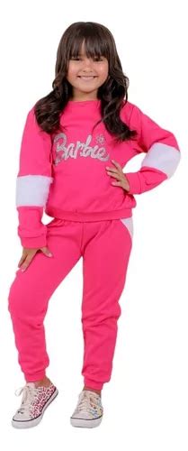 Conjunto Moletom Barbie Inverno Frio Blogueirinha Menina Top Frete grátis