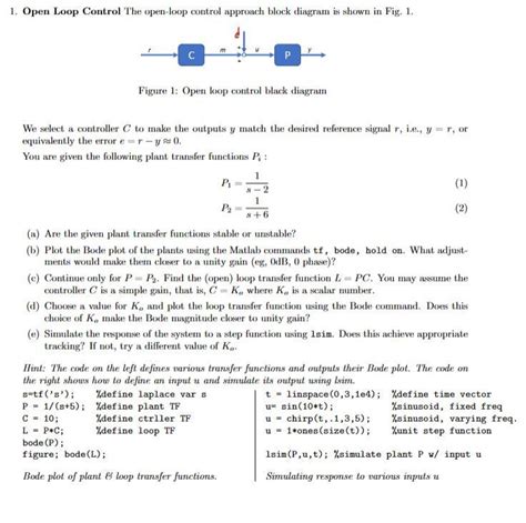 Open Loop Control The Open Loop Control Approach Chegg