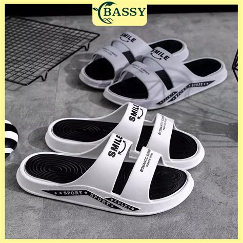 Jual BASSY Sendal Pria Slip On Karet Kekinian Sandal Slop Wanita Jelly