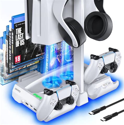 OIVO Support PS5 Avec Ventilateur PS5 Et Chargeur Manette PS5 PS5