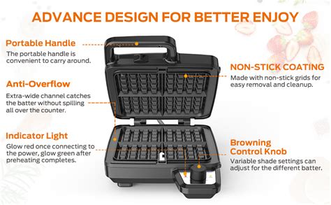 Amazon Elechomes Waffle Maker With Removable Plates Slice