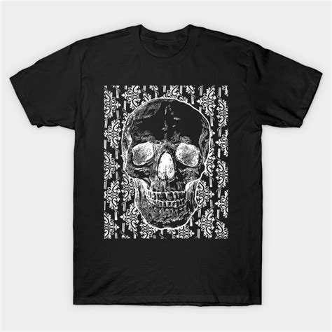 Vintage Goth Skull And Wallpaper Goth Skull T Shirt Teepublic