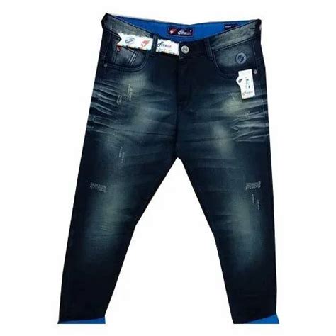 Blue Mens Faded Slim Fit Denim Jeans Waist Size 28 36 At Rs 2099