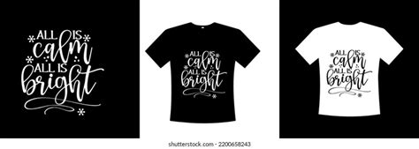 All Calm All Bright Shirt Printable Stock Vector Royalty Free