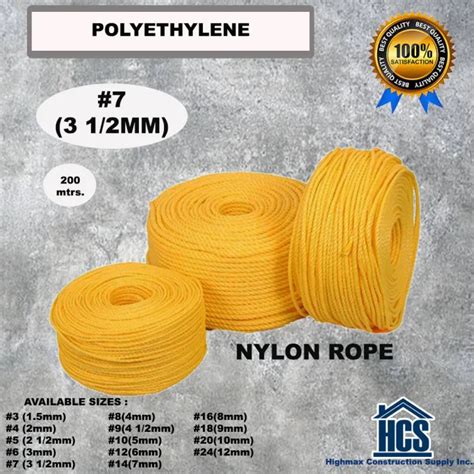 Polyethylene Nylon Rope No 7 3 1 2mm Lubid Lazada PH