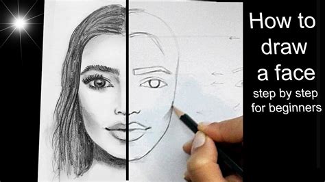 How To Draw A Face For Beginners Realistic Faces Drawing Easy Youtube