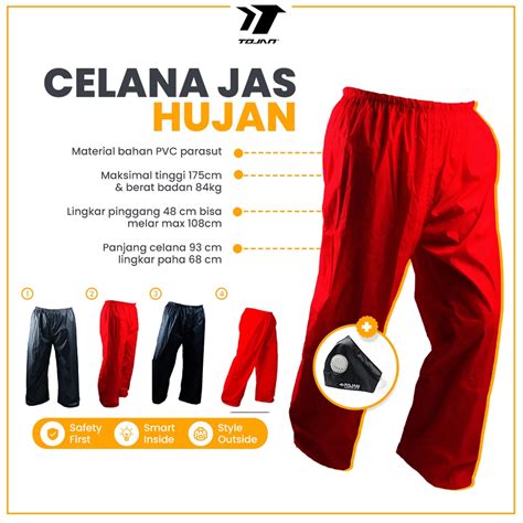 Jual Celana Jas Hujan Saja Mantel Ujan Tojan Pria Wanita Dewasa Free