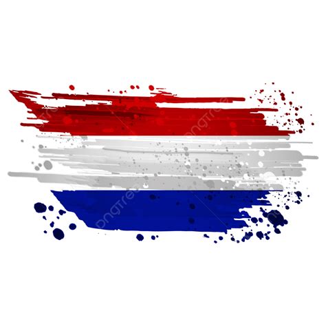 Bandera De Holanda Pincel De Acuarela Fondo Transparente PNG Bandera