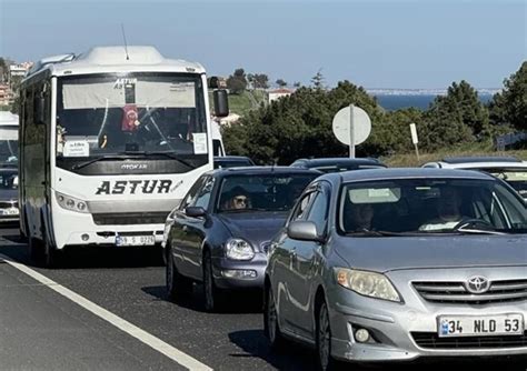 Tekirdağ İstanbul kara yolunda bayram tatili yoğunluğu yaşanıyor