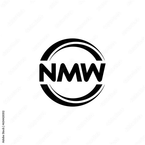 Nmw Letter Logo Design With White Background In Illustrator Vector Logo Modern Alphabet Font