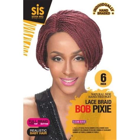 Zury Sis Synthetic Afro Lace Braid Bob Pixie Lace Front Wig Bob