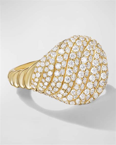 David Yurman 13mm Sculpted Cable Pinky Ring In 18K Gold Neiman Marcus