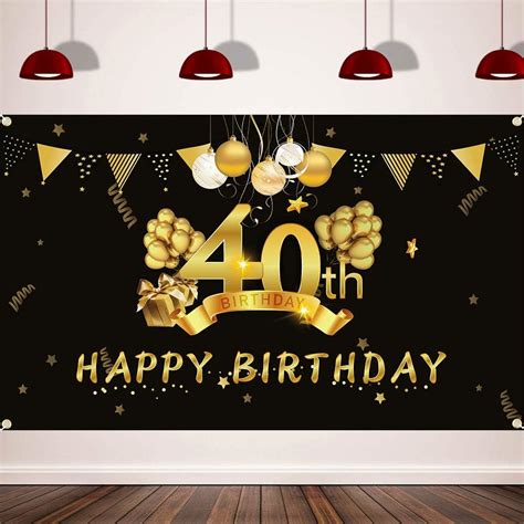 Happy 40th Birthday Background Banner Extra Large 3 6 Ft X 6 Ft