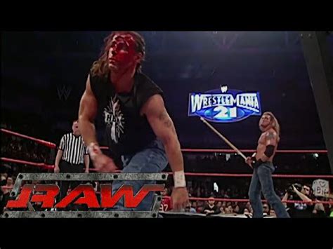 Shawn Michaels Vs Edge Street Fight Bloody Raw Feb Youtube