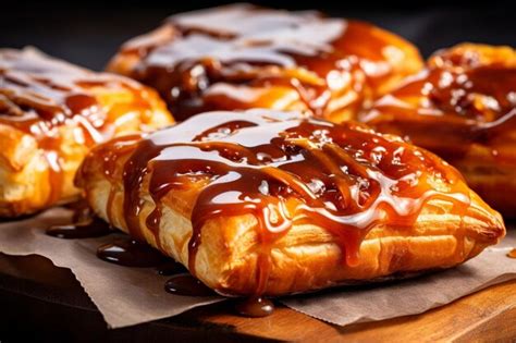 Premium Photo A Closeup Of Danish Pastries With A Coconut Cream Filling