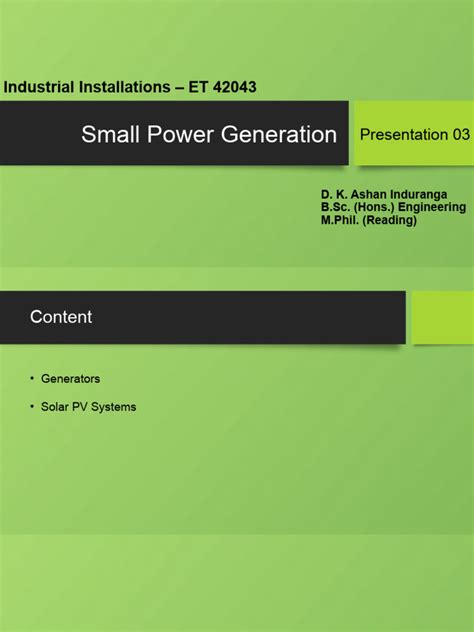 Lecture 03 - Power Generation Methods | PDF