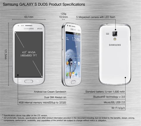 Samsung Galaxy S Duos Dual Sim Android Phone Specs Price Reviews