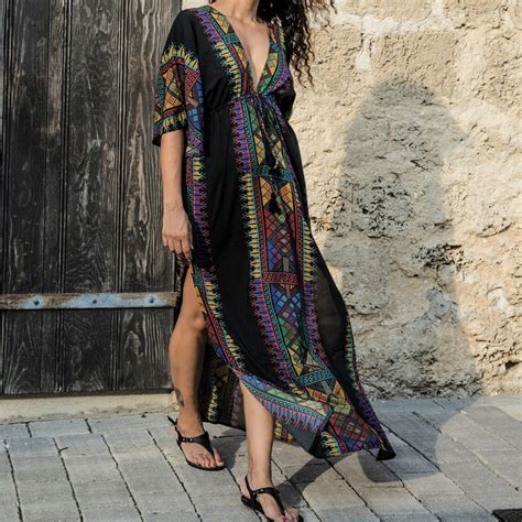 Robe Imprim E Caftan Boho Boh Me Chic Dressl Monyronyboho