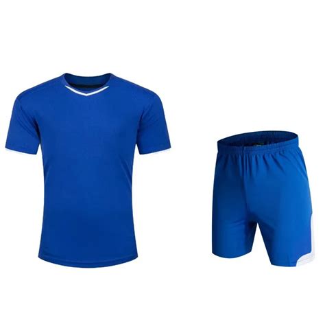 Men S Blank Soccer Sets Male Football Jerseys And Shorts College