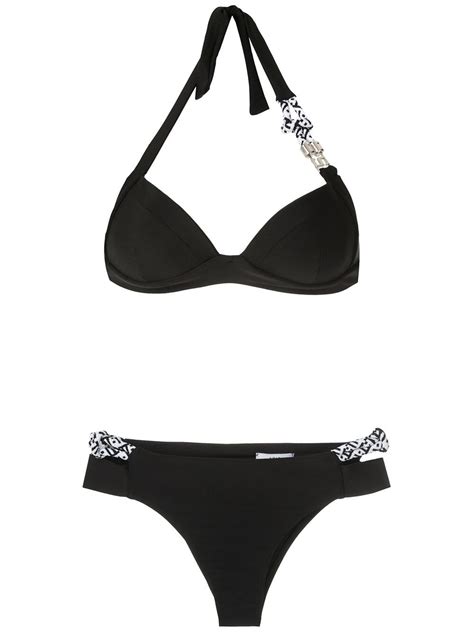 Buy AMIR SLAMA Rope Details Balconette Bikini Set Black At 60 Off