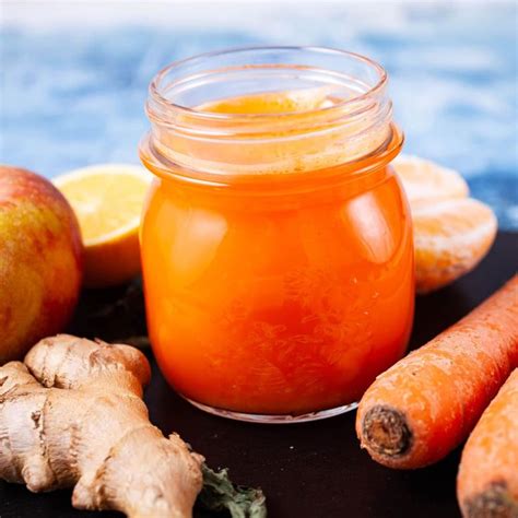 Refreshing Carrot Orange Ginger Juice Homemade Juice Ginger Apple