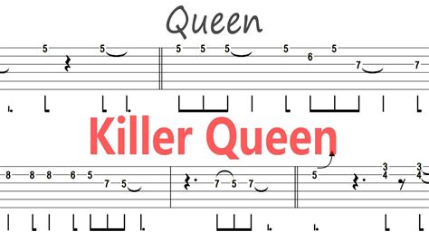 Queen Killer Queen Guitar Solo Tab Backingtrack Youtube