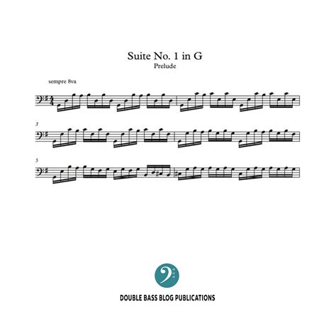 Js Bach Cello Suite No 1 For Solo Double Bass Bwv 1007 Kurth Double Bass Sheet Music