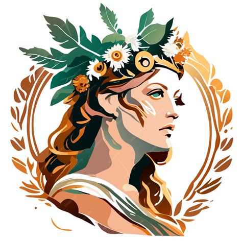 Premium Vector Demeter Ancient Greek Goddess Watercolor Vector