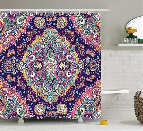 Bohemian Festival Shower Curtain Boho Shower Curtain Bathroom Decor