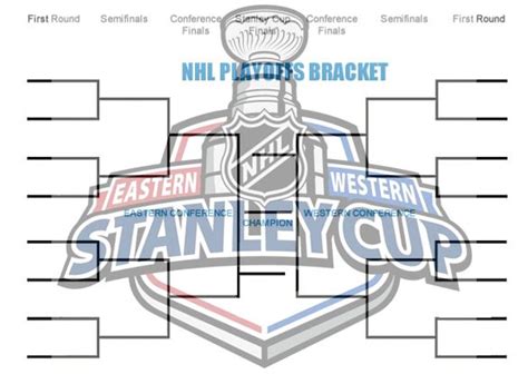 Free Printable Nhl Brackets For This Years Nhl Hockey Playoff Games The Road To The Stanley Cup