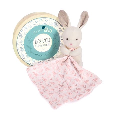 Doudou Botanic Lapin Cm Avec Doudou Rose Coton Bio