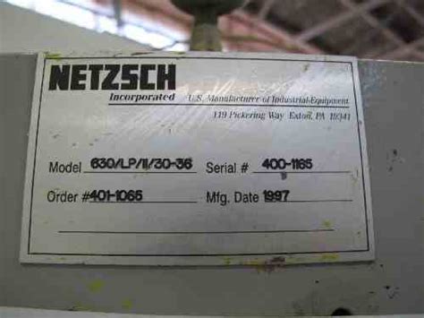 Sq Ft Netzsch Plate Frame Filter Press New Used And