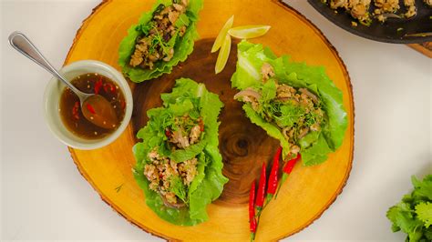 Thai Chicken Lettuce Wraps Thai Larb Andys East Coast Kitchen