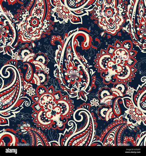 vintage pailsey pattern in indian batik style. floral vector background ...