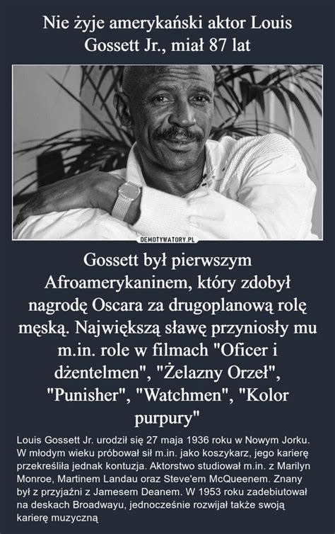 Nie Yje Ameryka Ski Aktor Louis Gossett Jr Mia Lat Gossett By