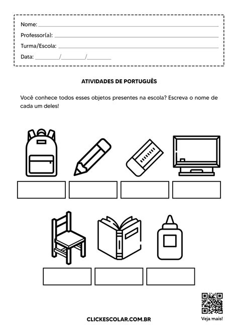 Atividades de Português para 1º ano