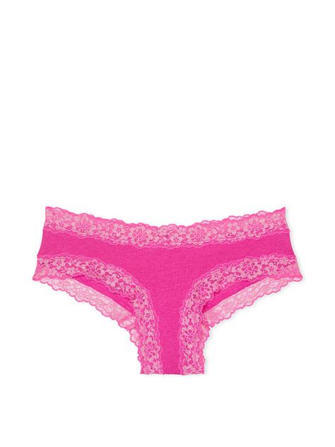 Shimmer Lace Waist Cotton Cheeky Panty Image Number Null