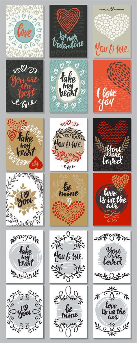 Vector romantic cards collection By Fancy Art | TheHungryJPEG