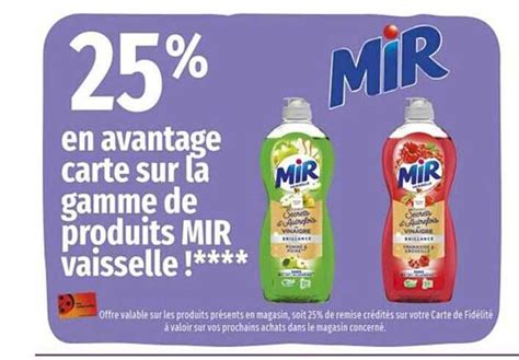 Promo La Gamme De Produits Mir Vaisselle Chez Coccinelle Express