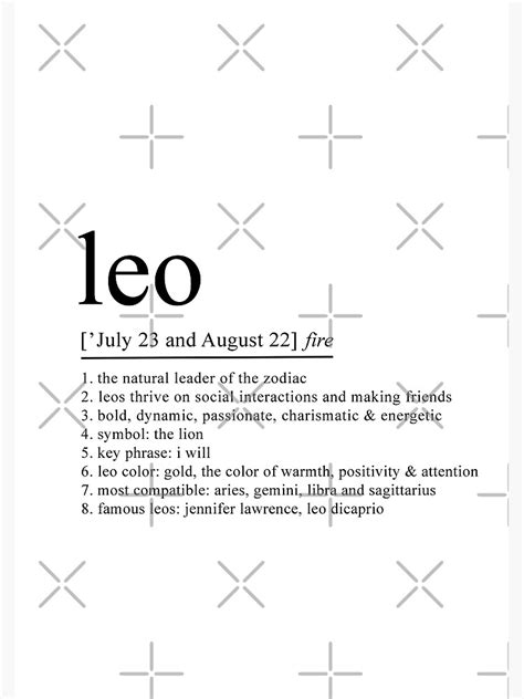 "Leo Definition, Leo Zodiac Sign gifts, Astrology gifts, Leo Star Sign ...