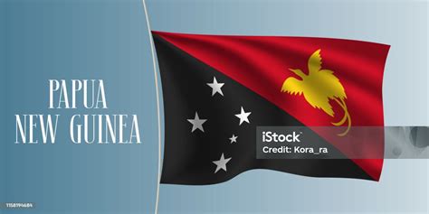 Papua New Guinea Waving Flag Vector Illustration Stock Illustration Download Image Now