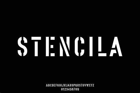 Bold stencil type display font vector illustration 24054634 Vector Art ...