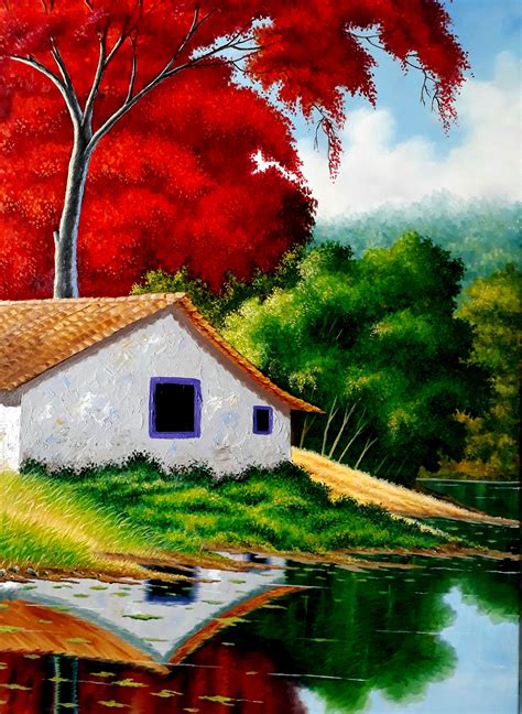 Artista Osório Gimenes Pintura Em Telas Paisagem Pinturas De Outono