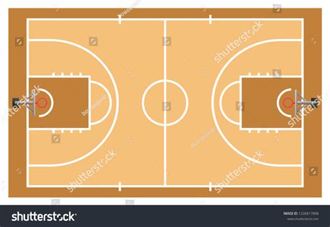 Vetor Basketball Court Outline Lines Illustration Stock Vector (Royalty Free) 1226817898 ...