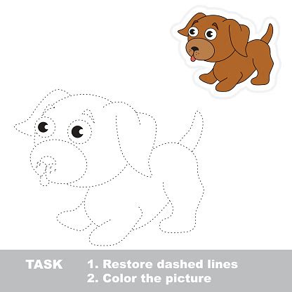 Vector Trace Game Little Dog To Be Traced Stock Illustration - Download ...