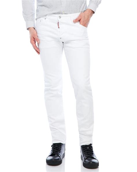 Dsquared Slim Fit Jeans In White For Men Lyst