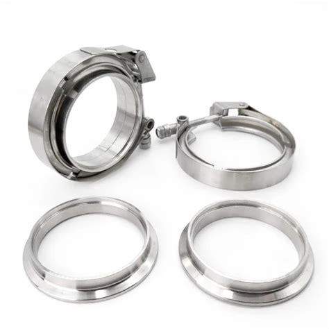 304 Stainless Steel V Band Blot Clamp Male Female Flange Exhaust Kit