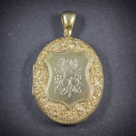 Antique Victorian Fruit Locket 18ct Gold Silver Circa 1880 Antique